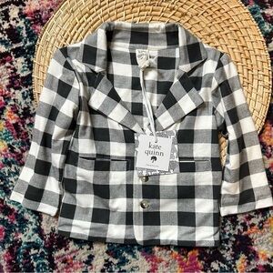 Kate Quinn Plaid Bamboo Blazer New